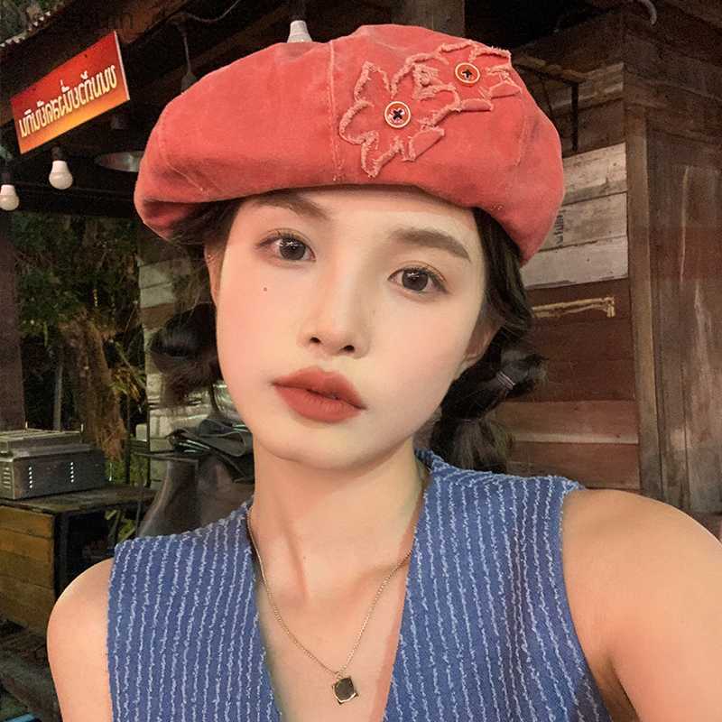 New Washed Cotton Make Old Denim Retro Berets Flower Patch Spring Summer Shade Fashion Painter Hat Cute Women's Hats Gorras L230523, Khaki
New Washed Cotton Make Old Denim Retro Berets Flower Patch Spring Summer Shade Fashion Painter Hat Cute Women's Hats Gorras L230523, Khaki