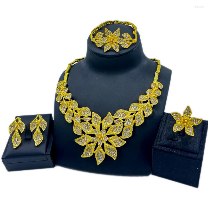 Necklace Earrings Set Dubai Big Flower Bracelet Charm Women Birthday Party Gift Crystal Engagement Ring Fashion, Picture shown
Necklace Earrings Set Dubai Big Flower Bracelet Charm Women Birthday Party Gift Crystal Engagement Ring Fashion, Picture shown
