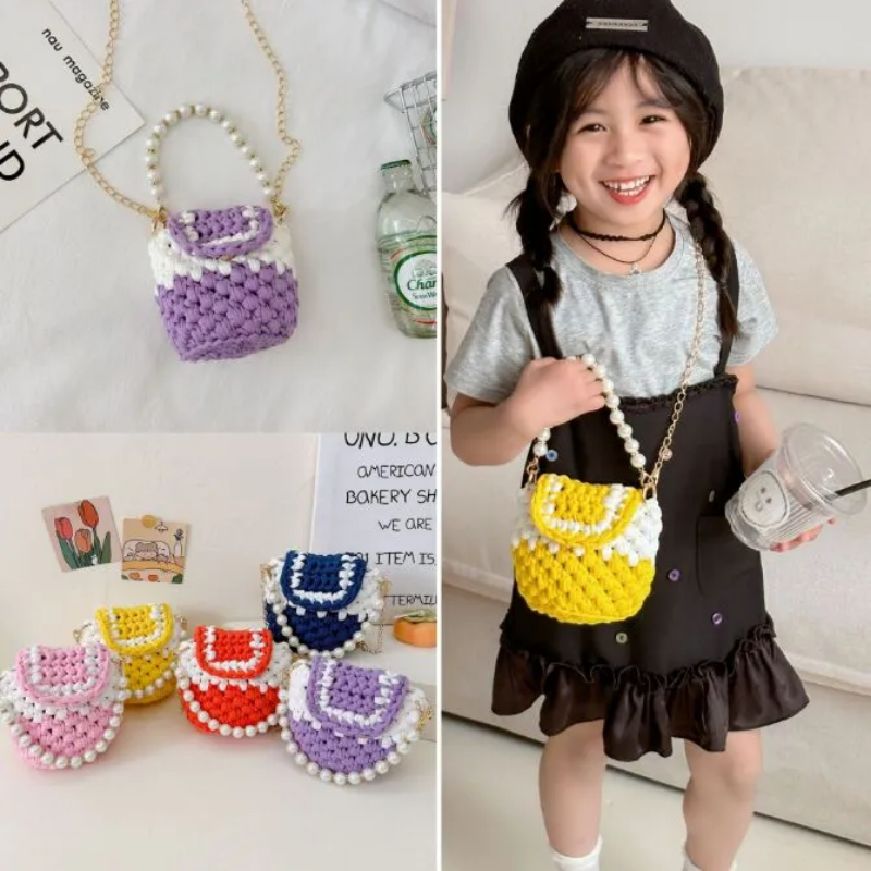 Children's hand-woven handbag Cute Princess Wind hand handbags Girls' straddle tote kids pearl bags, Mix colors
Children's hand-woven handbag Cute Princess Wind hand handbags Girls' straddle tote kids pearl bags, Mix colors
