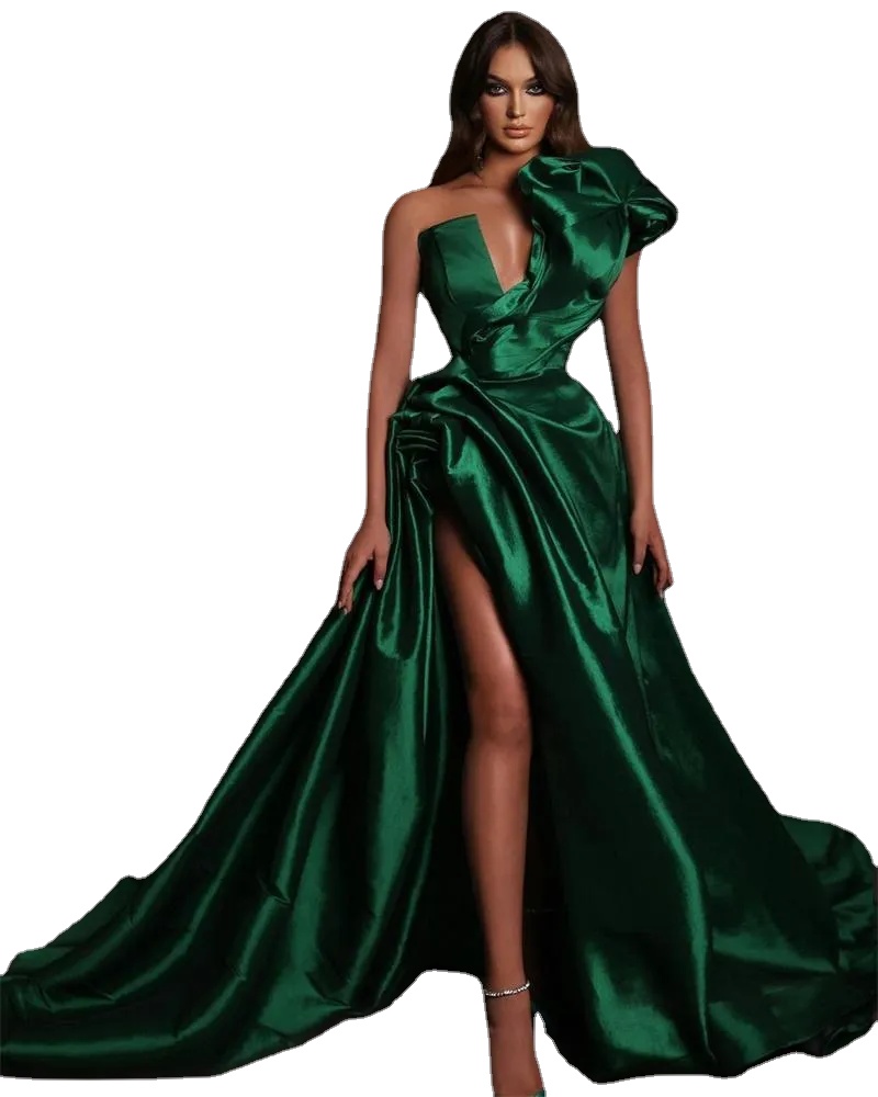 Graceful Green Evening Dresses One Shoulder Puffy Sleeveless Party Prom Banquet Custom-made Side Split Floor Length Robe De Marie, Dark green
Graceful Green Evening Dresses One Shoulder Puffy Sleeveless Party Prom Banquet Custom-made Side Split Floor Length Robe De Marie, Dark green