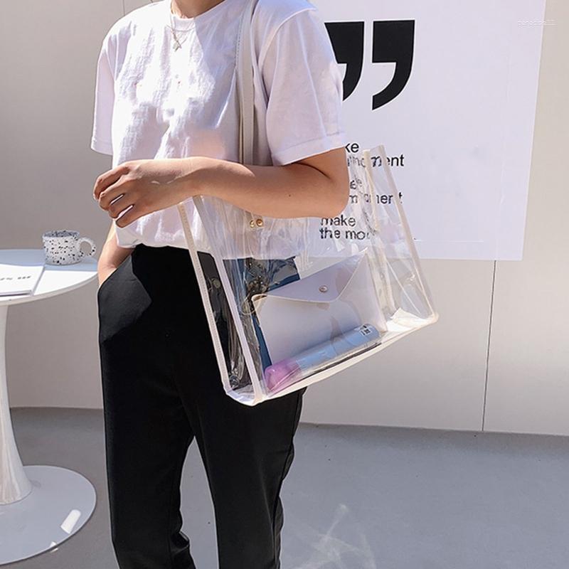 Cosmetic Bags Transparent PVC Shoulder For Women Girls Purse Handbag Fashion Jelly Large Shopping Tote Summer Beach Bag, White
Cosmetic Bags Transparent PVC Shoulder For Women Girls Purse Handbag Fashion Jelly Large Shopping Tote Summer Beach Bag, White