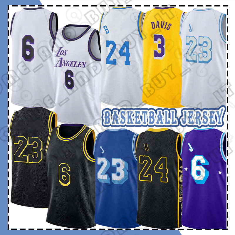 6 LeBron LBJ James Basketball Jerseys Black Mamba Carmelo 7 Anthony 3 Davis Jerseys Russell 0 Westbrook 2023 City Uniform