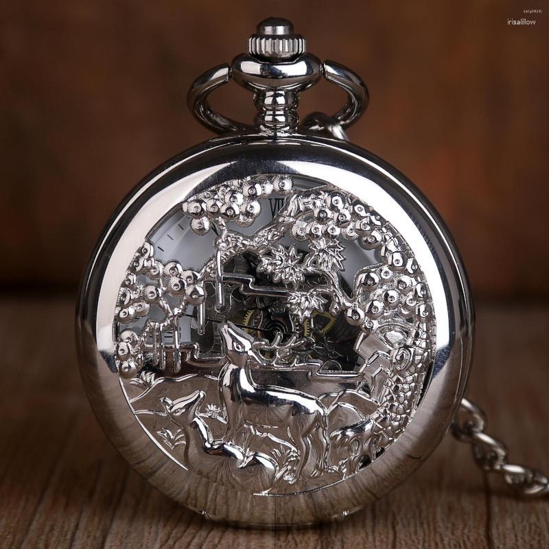 Pocket Watches Unisex Vintage Hollow Skeleton 2 Sides Open Case Mechanical Hand-winding Retro Silver Necklace Chain Clock, Brown
Pocket Watches Unisex Vintage Hollow Skeleton 2 Sides Open Case Mechanical Hand-winding Retro Silver Necklace Chain Clock, Brown