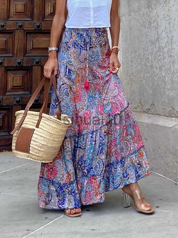 Skirts Bohemian Women Patchwork Ruffles Print Skirts Female Streetwear Loose Casual Long Skirt 2023 Summer Elegant Floor-Length Skirt J230621, 06 light pink
Skirts Bohemian Women Patchwork Ruffles Print Skirts Female Streetwear Loose Casual Long Skirt 2023 Summer Elegant Floor-Length Skirt J230621, 06 light pink