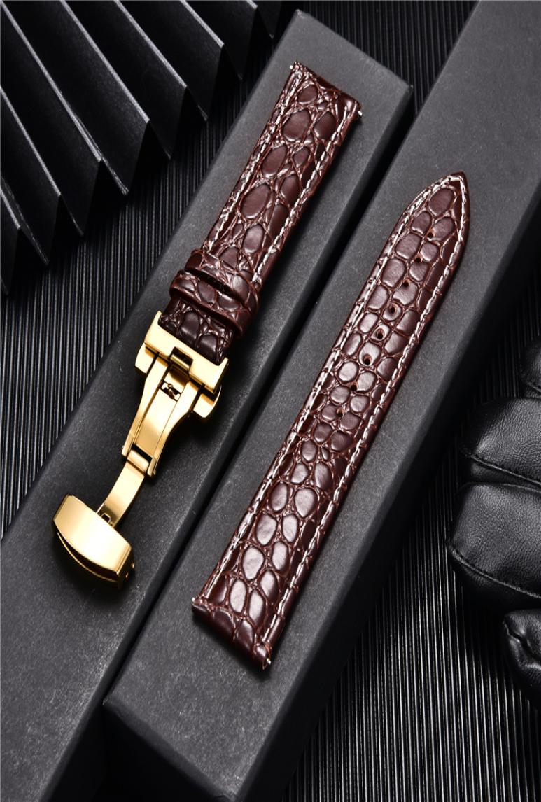 Crocodile Pattern Design Male Leather Watch Band with Stainless Steel Automatic Gold Buckle 18mm 20mm 22mm 24mm Watch Straps6761172 
Crocodile Pattern Design Male Leather Watch Band with Stainless Steel Automatic Gold Buckle 18mm 20mm 22mm 24mm Watch Straps6761172