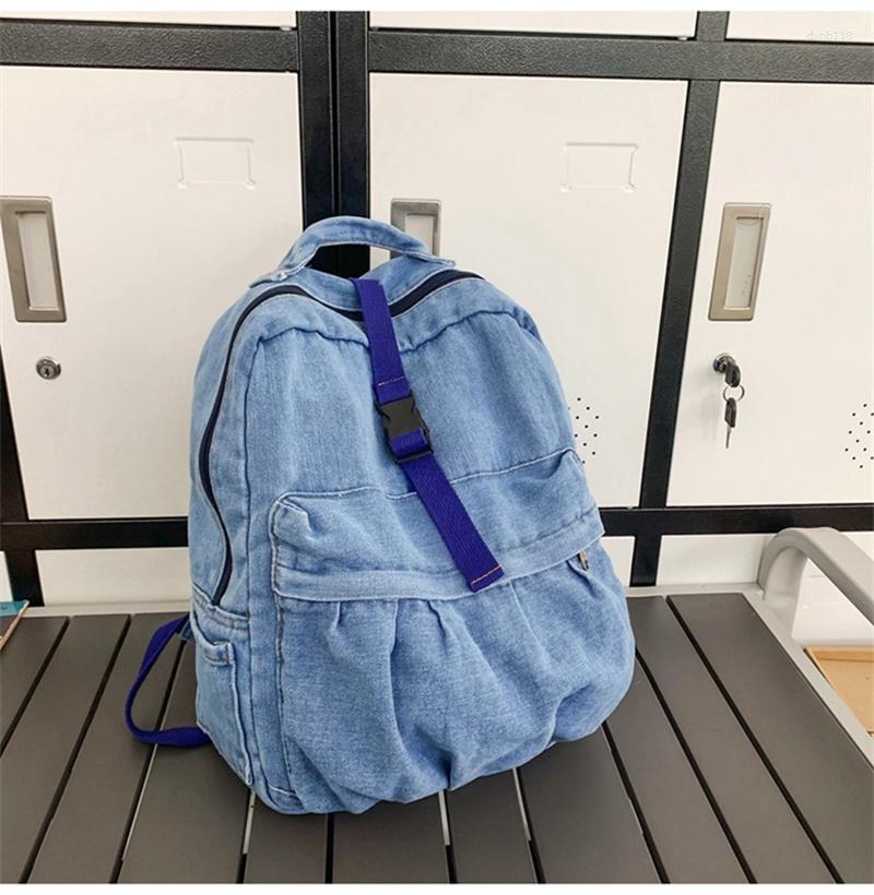 School Bags 2023 Women Denim Backpack Casual Travel Jeans Multifunctional 2 Colors Drop, Blue
School Bags 2023 Women Denim Backpack Casual Travel Jeans Multifunctional 2 Colors Drop, Blue