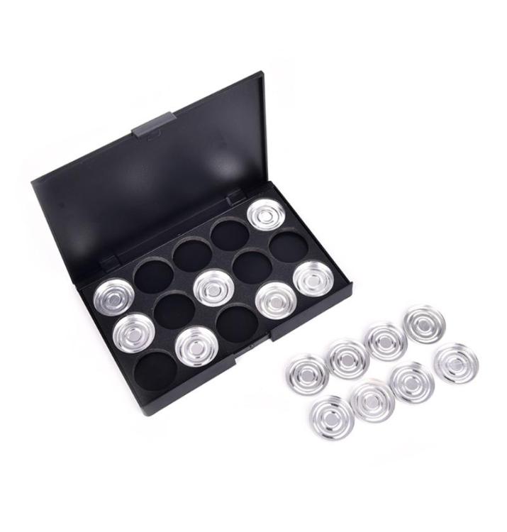 DIY Makeup Eye Shadow Pigment Palette Case Empty Eyeshadow Blusher Pigment Aluminum Palette Pans Makeup 15 Grids3161154, Black
DIY Makeup Eye Shadow Pigment Palette Case Empty Eyeshadow Blusher Pigment Aluminum Palette Pans Makeup 15 Grids3161154, Black