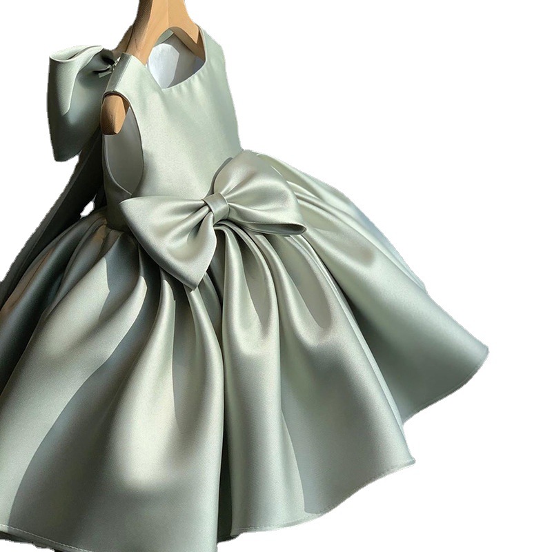 Baby Party Dresses Sleeveless Satin Wedding Dress with Big Bow Formal Girls Clothing, White
Baby Party Dresses Sleeveless Satin Wedding Dress with Big Bow Formal Girls Clothing, White
