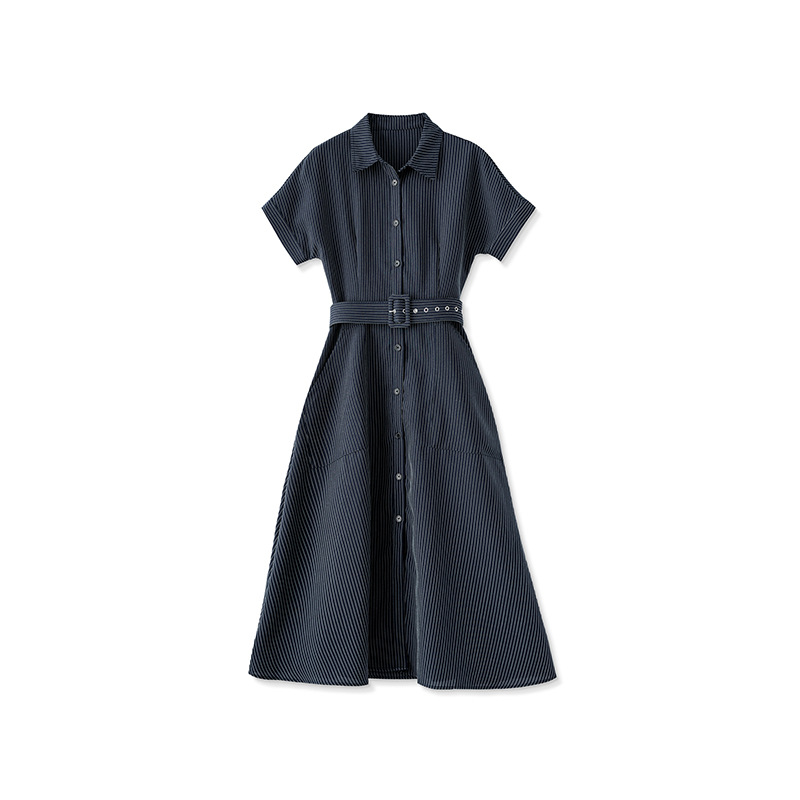 2023 Summer Multicolor Striped Print Waist Belted Dress Short Sleeve Lapel Neck Buttons Midi Casual Dresses W3L045109, Multi
2023 Summer Multicolor Striped Print Waist Belted Dress Short Sleeve Lapel Neck Buttons Midi Casual Dresses W3L045109, Multi