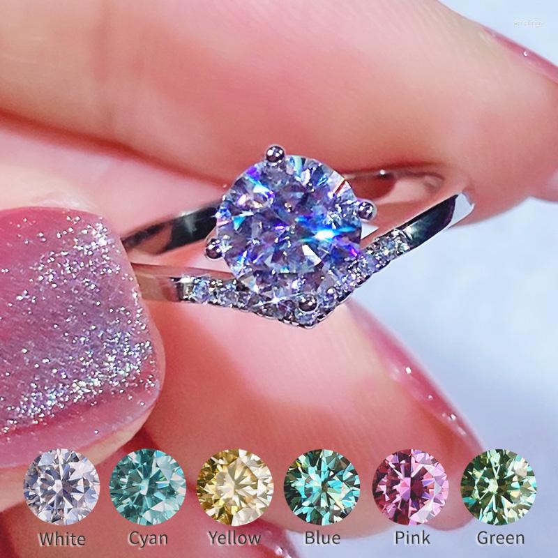 Cluster Rings Classic Simple Moissanite Ring One For Women Color D VVS1 3EX Cut Blue Green Pink Red Yellow Diamond S925 Sterling Silver
Cluster Rings Classic Simple Moissanite Ring One For Women Color D VVS1 3EX Cut Blue Green Pink Red Yellow Diamond S925 Sterling Silver