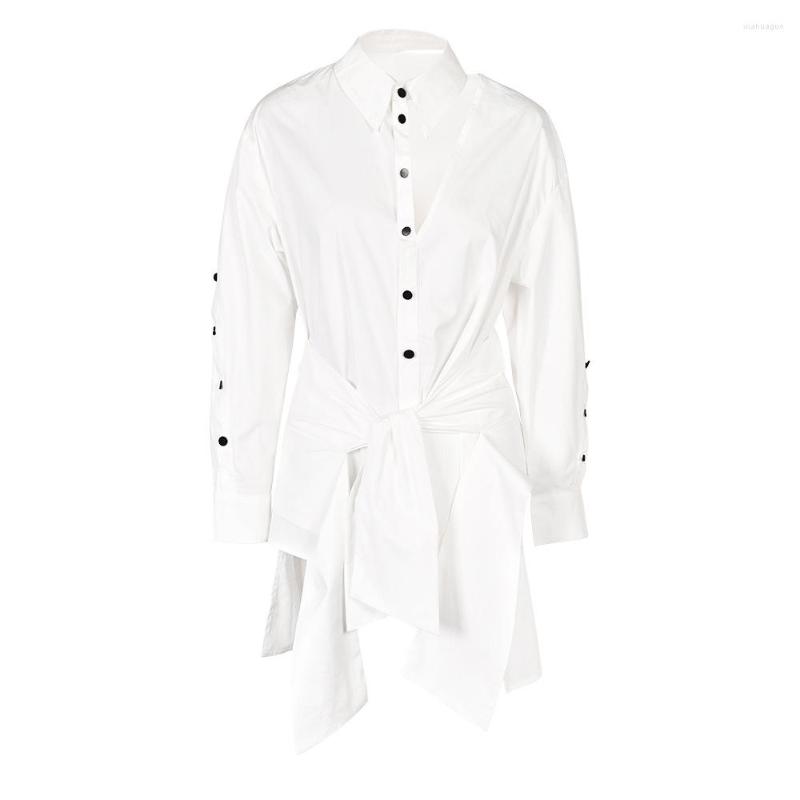 Women's Blouses Women's Shirt Lapel Loose Single Braested Contrast Color Sleeve Bandage Irregular Blouse Summer 2023, White
Women's Blouses Women's Shirt Lapel Loose Single Braested Contrast Color Sleeve Bandage Irregular Blouse Summer 2023, White