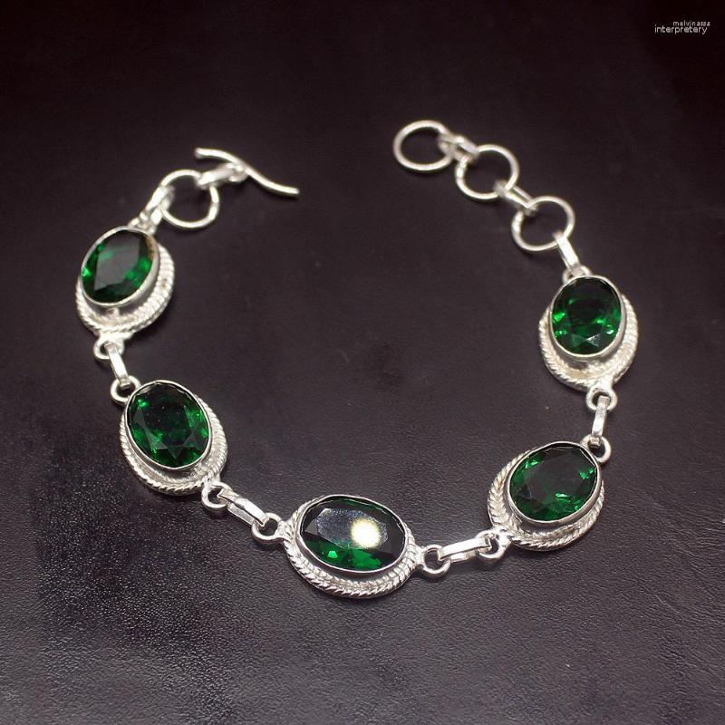 Link Bracelets Amazing Fashion Jewelry GreenTopaz Silver Color Charms Links For Women 8 Inch HD758
Link Bracelets Amazing Fashion Jewelry GreenTopaz Silver Color Charms Links For Women 8 Inch HD758