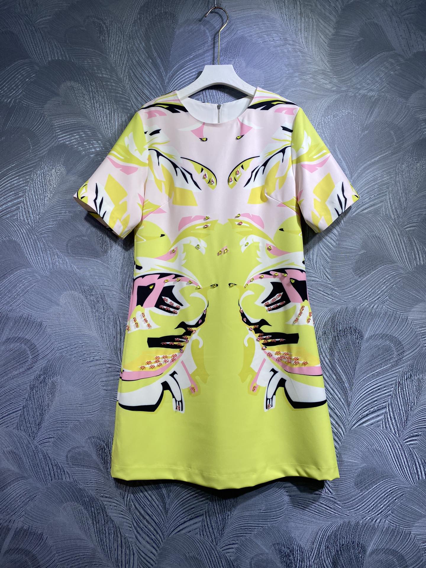 Designer Original Dress 2023 Spring and Autumn Women's Beaded Dress Fashion Print Round Neck Short Sleeve Elegant Dress Monochrome s-XL, Customize
Designer Original Dress 2023 Spring and Autumn Women's Beaded Dress Fashion Print Round Neck Short Sleeve Elegant Dress Monochrome s-XL, Customize
