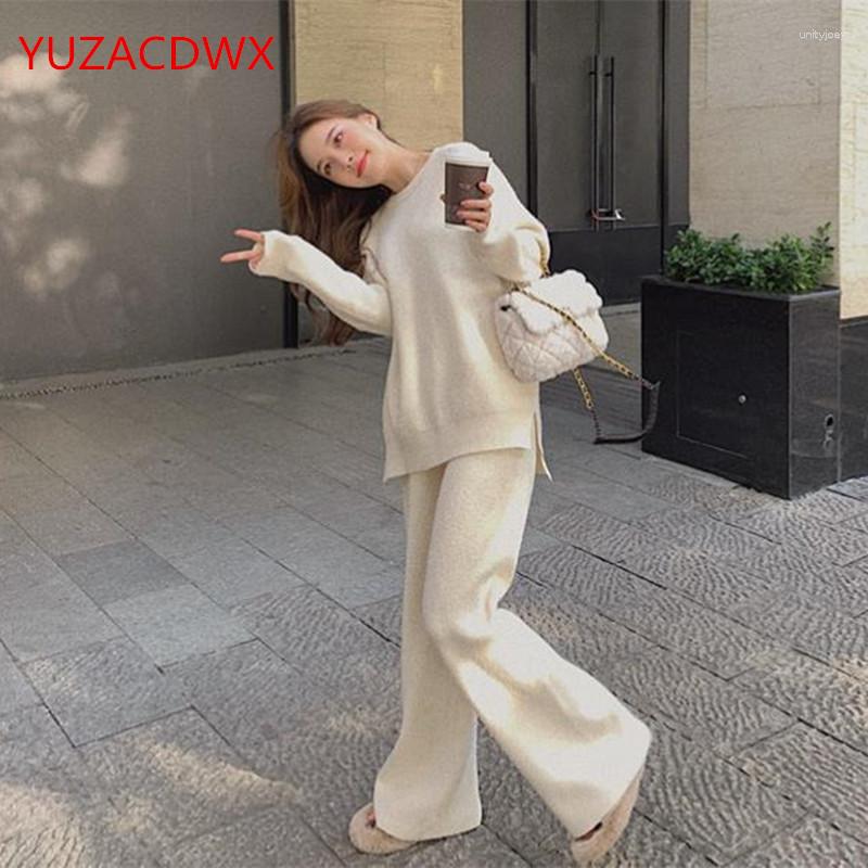Women's Two Piece Pants YUZACDWX 2023 Autumn Set Women Knitting Sportswear O-Neck Top Fashion Elastic Waist Wide Leg 2 Sets Somens, Picture color
Women's Two Piece Pants YUZACDWX 2023 Autumn Set Women Knitting Sportswear O-Neck Top Fashion Elastic Waist Wide Leg 2 Sets Somens, Picture color