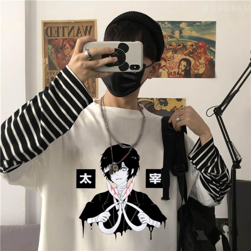 Men's T Shirts Anime Bungo Stray Dogs Women TShirt Loose Casual Fake Two Pieces Tees Harajuku Horror Osamu Dazai Graphic O-neck Long Sleeve
Men's T Shirts Anime Bungo Stray Dogs Women TShirt Loose Casual Fake Two Pieces Tees Harajuku Horror Osamu Dazai Graphic O-neck Long Sleeve