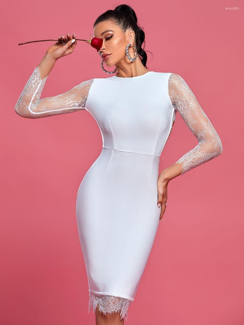 Casual Dresses White Bandage Dress Women Lace Party Bodycon Elegant Sexy Long Sleeve Backless Evening Birthday Club Outfit 2023
Casual Dresses White Bandage Dress Women Lace Party Bodycon Elegant Sexy Long Sleeve Backless Evening Birthday Club Outfit 2023