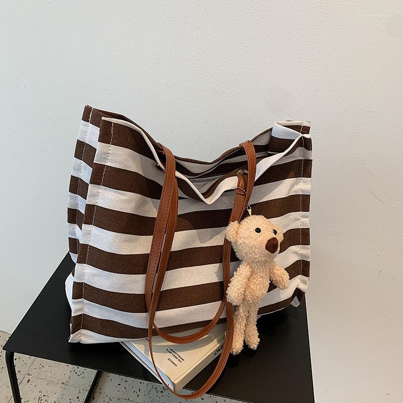Evening Bags Casual Tote For Women Designer Handbags Large Capacity Female Shopping Striped Cute Pendant Shoulder Shopper Women's Bag, Coffee with pendant
Evening Bags Casual Tote For Women Designer Handbags Large Capacity Female Shopping Striped Cute Pendant Shoulder Shopper Women's Bag, Coffee with pendant