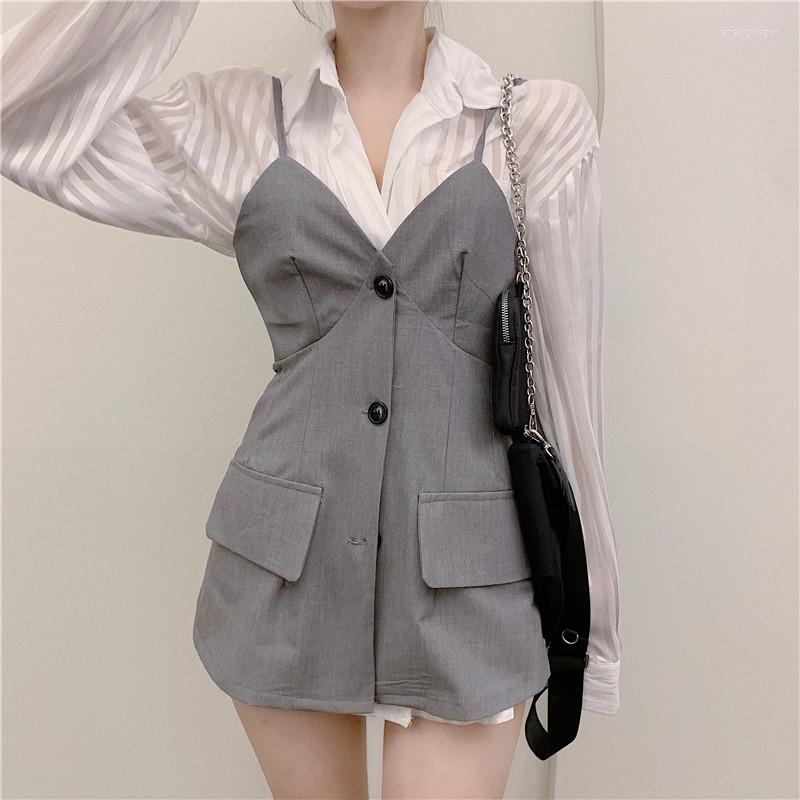 Women' Blouses Fall Fashion 2pc Shirt Sets Long Sleeve Loose Striped White Shirt&Black Grey Sling Short Dress Vest Chic 2 Piece Top, Only white shirt
Women' Blouses Fall Fashion 2pc Shirt Sets Long Sleeve Loose Striped White Shirt&Black Grey Sling Short Dress Vest Chic 2 Piece Top, Only white shirt