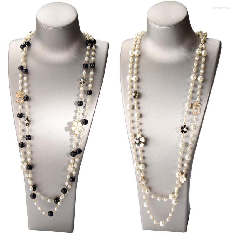 Chains Women Double Layer Faux Pearl Flower Number 5 Pendant Long Necklace Jewelry Gift
Chains Women Double Layer Faux Pearl Flower Number 5 Pendant Long Necklace Jewelry Gift