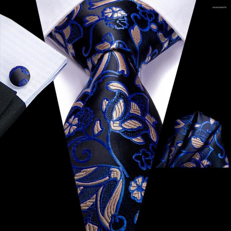 Bow Ties Hi-Tie Blue Black Floral Silk Wedding Necktie For Men Handky Cufflink Fashion Designer Tie Business Party Dropshiping
Bow Ties Hi-Tie Blue Black Floral Silk Wedding Necktie For Men Handky Cufflink Fashion Designer Tie Business Party Dropshiping