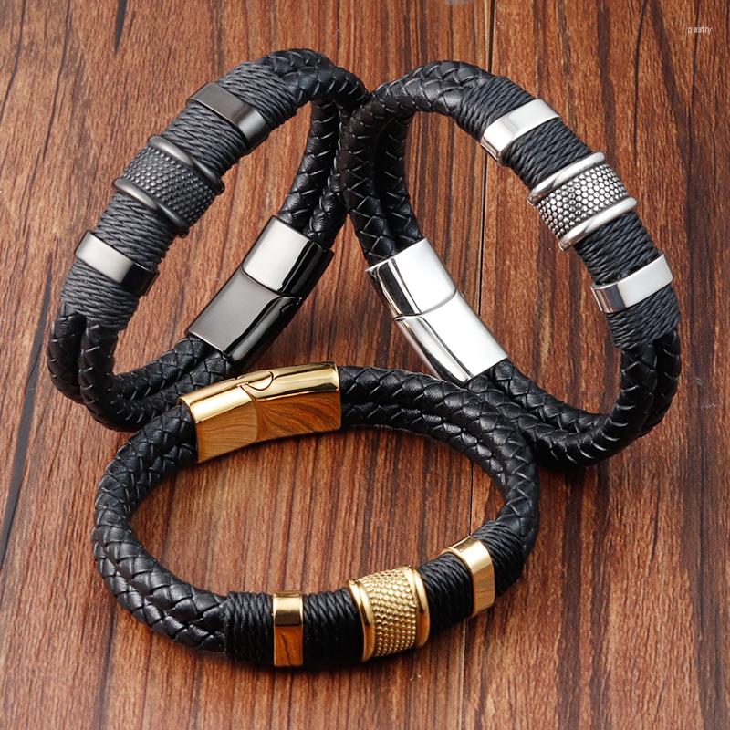 Charm Bracelets Woven Leather Rope Wrapping Special Style Classic Stainless Steel Men's Bracelet Double-layer Design DIY Customization
Charm Bracelets Woven Leather Rope Wrapping Special Style Classic Stainless Steel Men's Bracelet Double-layer Design DIY Customization