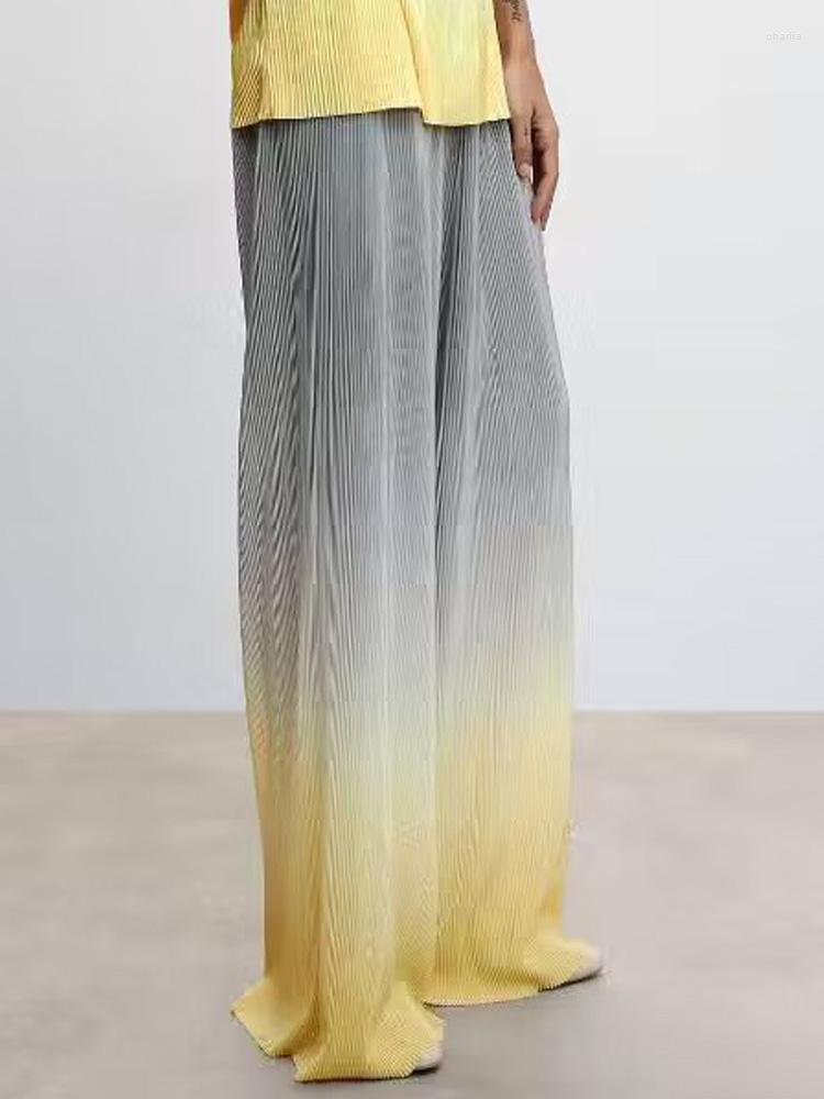 Women's Pants Kumsvag 2023 Women Summer Pleated Straight Fashion Gradient Elastic Waist Chiffon Full Length Female Casual Trousers Cloth
Women's Pants Kumsvag 2023 Women Summer Pleated Straight Fashion Gradient Elastic Waist Chiffon Full Length Female Casual Trousers Cloth