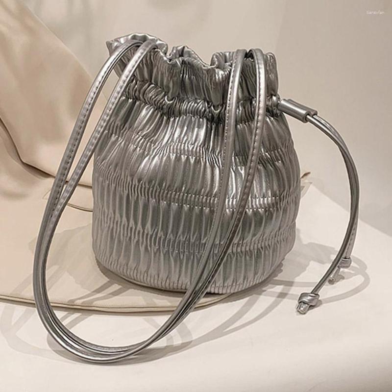 Evening Bags Women's Bucket Shaped Underarm Bag Soft Pleated Sweet Shoulder PU Drawstring Handbags Crossbody Shopping, White
Evening Bags Women's Bucket Shaped Underarm Bag Soft Pleated Sweet Shoulder PU Drawstring Handbags Crossbody Shopping, White