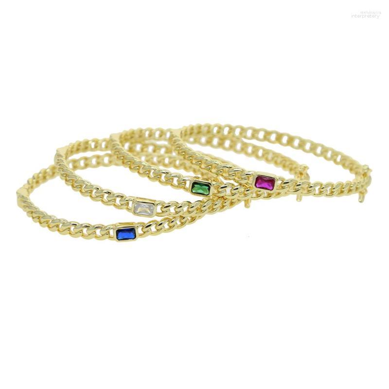 Bangle Gold Color Trendy European Women Jewelry Colorful CZ Bracelet 2023 Cuban Link Chain Band
Bangle Gold Color Trendy European Women Jewelry Colorful CZ Bracelet 2023 Cuban Link Chain Band
