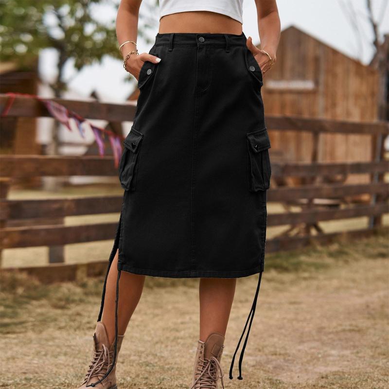 Skirts Cargo For Women 2023 Fashion Streetwear Split Drawstring Midi Skirt Vintage Loose Chic Pockets Y2k, Khaki
Skirts Cargo For Women 2023 Fashion Streetwear Split Drawstring Midi Skirt Vintage Loose Chic Pockets Y2k, Khaki