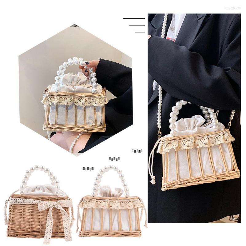Evening Bags Fashion Women Beach Woven Lace Pearl Drawstring Basket Shoulder Bag Handbags
Evening Bags Fashion Women Beach Woven Lace Pearl Drawstring Basket Shoulder Bag Handbags