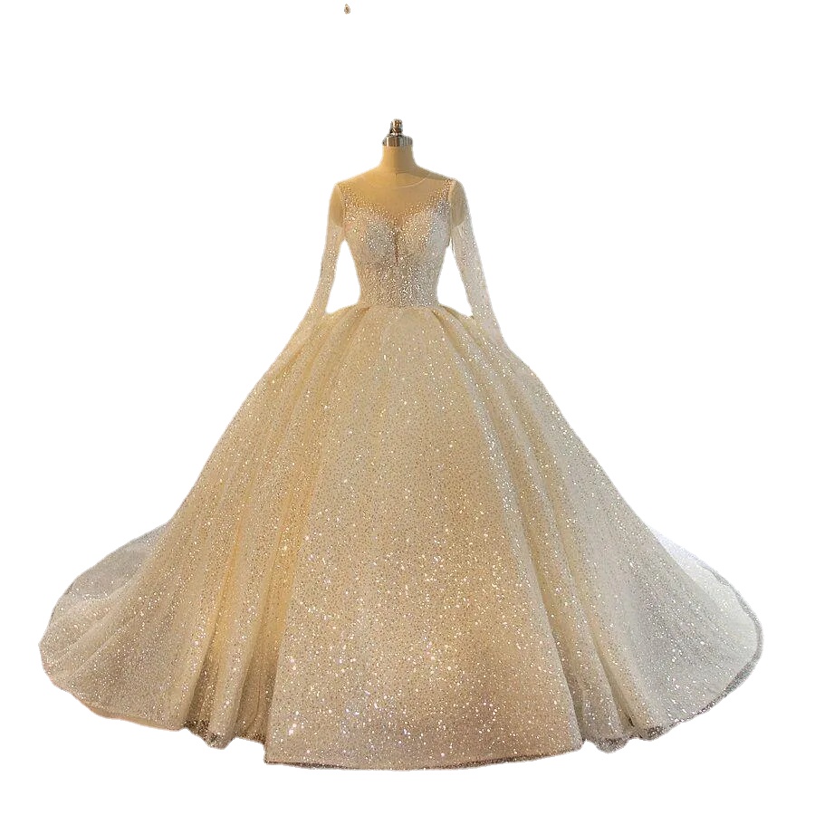 Shining Sparkly Ball Gown Wedding Dress Puffy Tulle Crystal Sequined Bridal Dress Sweep Train Garden Luxury Wedding Gowns Sheer Neck Lace-up, White
Shining Sparkly Ball Gown Wedding Dress Puffy Tulle Crystal Sequined Bridal Dress Sweep Train Garden Luxury Wedding Gowns Sheer Neck Lace-up, White