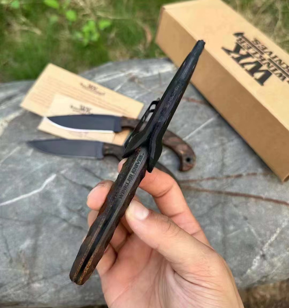 Promotion H2368 Outdoor Survival knife Tactical Knife 80Crv2 Vacuum Heat Treatment Drop Point Blade Full Tang Indian Maple Handle Fixed Blade Knives w