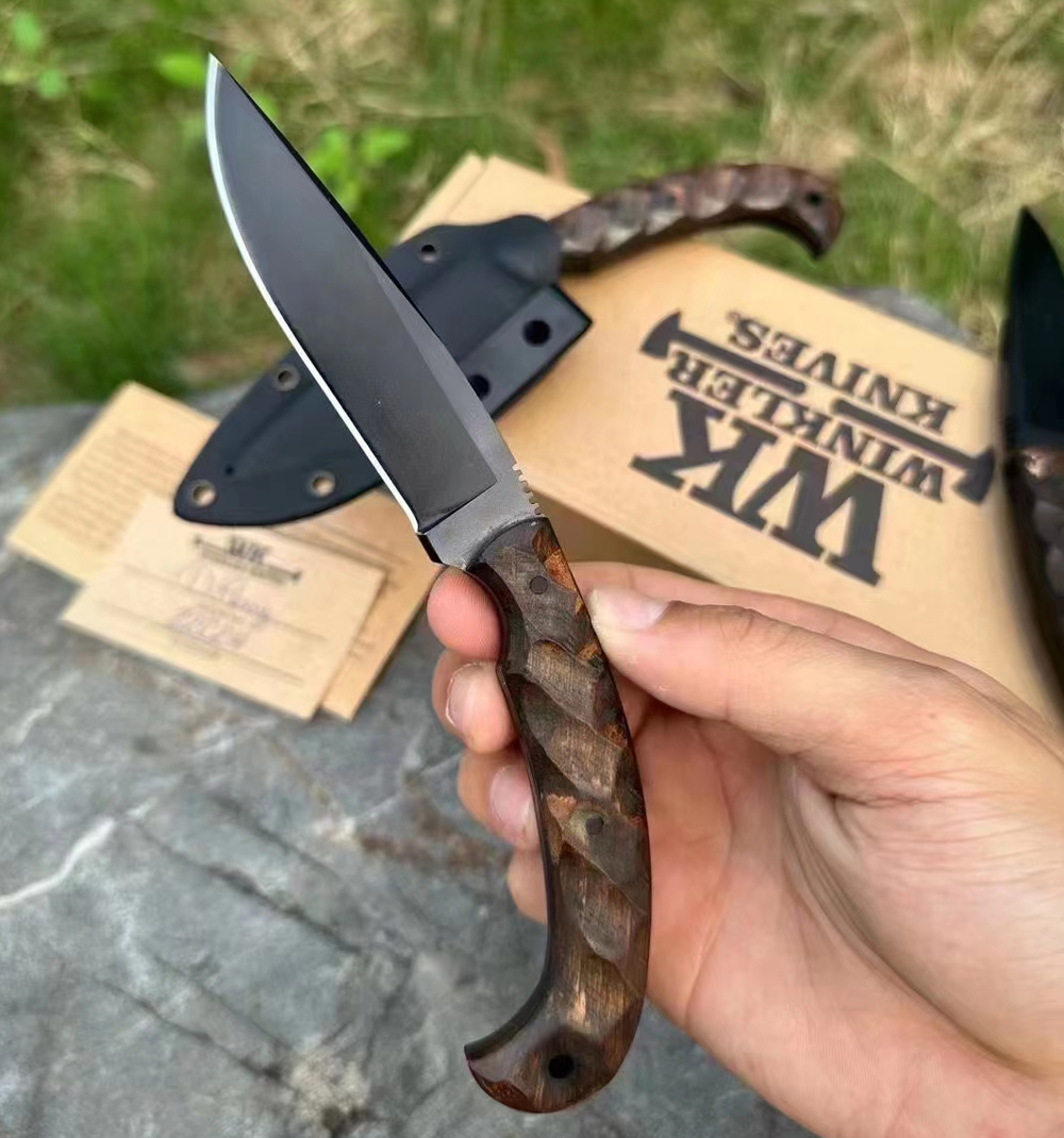 Promotion H2368 Outdoor Survival knife Tactical Knife 80Crv2 Vacuum Heat Treatment Drop Point Blade Full Tang Indian Maple Handle Fixed Blade Knives w