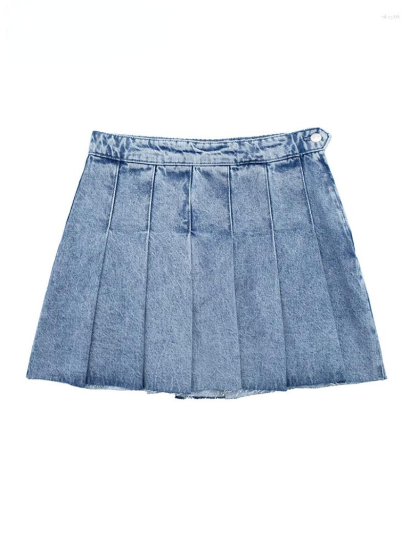 Skirts Fashion Wide Pleated Spring Women's European And American Style High-waisted Mini Denim Half-body Skirt Women, Blue
Skirts Fashion Wide Pleated Spring Women's European And American Style High-waisted Mini Denim Half-body Skirt Women, Blue