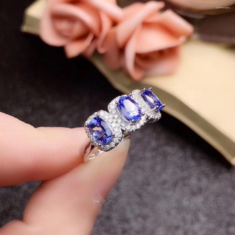 Cluster Rings Arrival Real And Natural Tanzanite Ring 925 Sterling Silver Fine Jewelry Fashion
Cluster Rings Arrival Real And Natural Tanzanite Ring 925 Sterling Silver Fine Jewelry Fashion