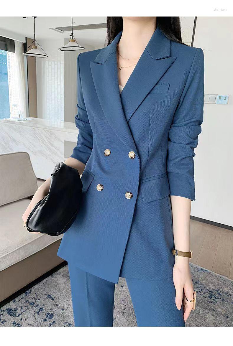 Women's Two Piece Pants Fashion Ladies Pant Suit Formal Women Office Business Work Wear Blazer And Trouser Black Blue 2 Set With Pocket
Women's Two Piece Pants Fashion Ladies Pant Suit Formal Women Office Business Work Wear Blazer And Trouser Black Blue 2 Set With Pocket