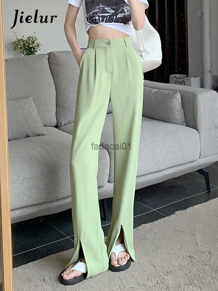Korean High Waist Split Suit Pants for Women Straight Loose Casual Khaki Green Pink Pants Female Trousers S4XL Size L230621
Korean High Waist Split Suit Pants for Women Straight Loose Casual Khaki Green Pink Pants Female Trousers S4XL Size L230621