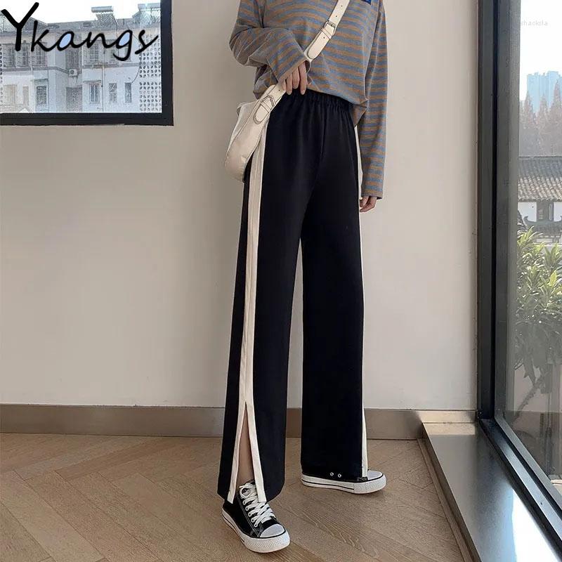 Women' Pants Harajuku Slit Side Striped Elastic High Waist Pant Loose Casual Streetwear Trousers Split Fork Baggy Wide Leg Female, Black
Women' Pants Harajuku Slit Side Striped Elastic High Waist Pant Loose Casual Streetwear Trousers Split Fork Baggy Wide Leg Female, Black