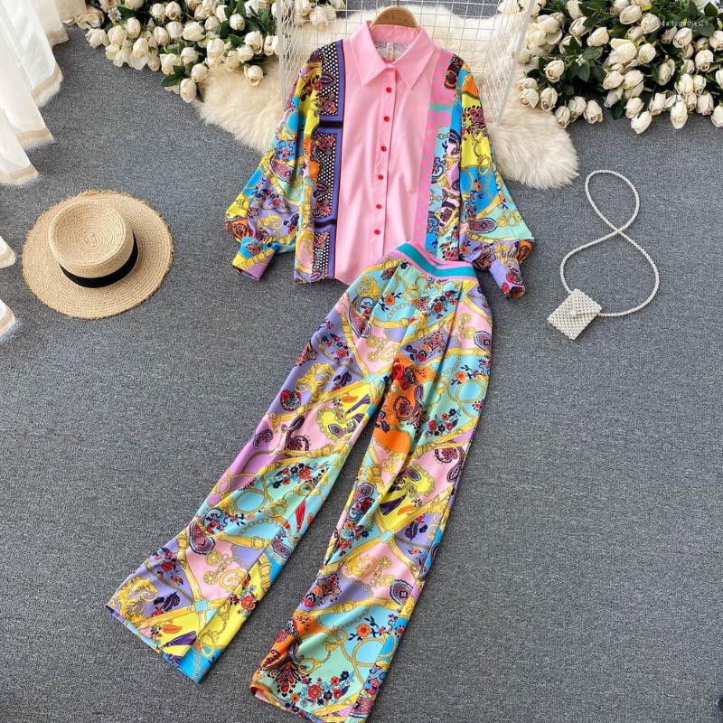 Women's Sleepwear French Retro Printing Women Pajamas Set Elegant Temperament Loose High Waist Wide Leg Trousers Pijama 2 Pcs Home Suit, Picture shown
Women's Sleepwear French Retro Printing Women Pajamas Set Elegant Temperament Loose High Waist Wide Leg Trousers Pijama 2 Pcs Home Suit, Picture shown