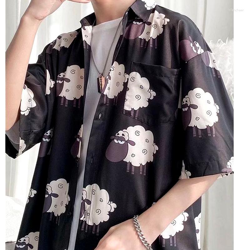 Women' Blouses Harajuku Anime Black Sheep Button Up Shirts Summer Hawaii Beach Kawaii Tops Short Sleeve Hip Hop Loose Casual, Pure style2
Women' Blouses Harajuku Anime Black Sheep Button Up Shirts Summer Hawaii Beach Kawaii Tops Short Sleeve Hip Hop Loose Casual, Pure style2