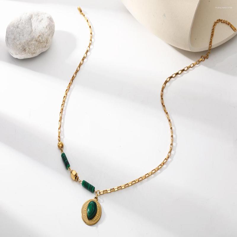 Chains Retro Natural Stone Heart Pendant Stainless Steel Necklace Female Ladies Thin Chain Jewelry Accessories For Women Party Gifts
Chains Retro Natural Stone Heart Pendant Stainless Steel Necklace Female Ladies Thin Chain Jewelry Accessories For Women Party Gifts