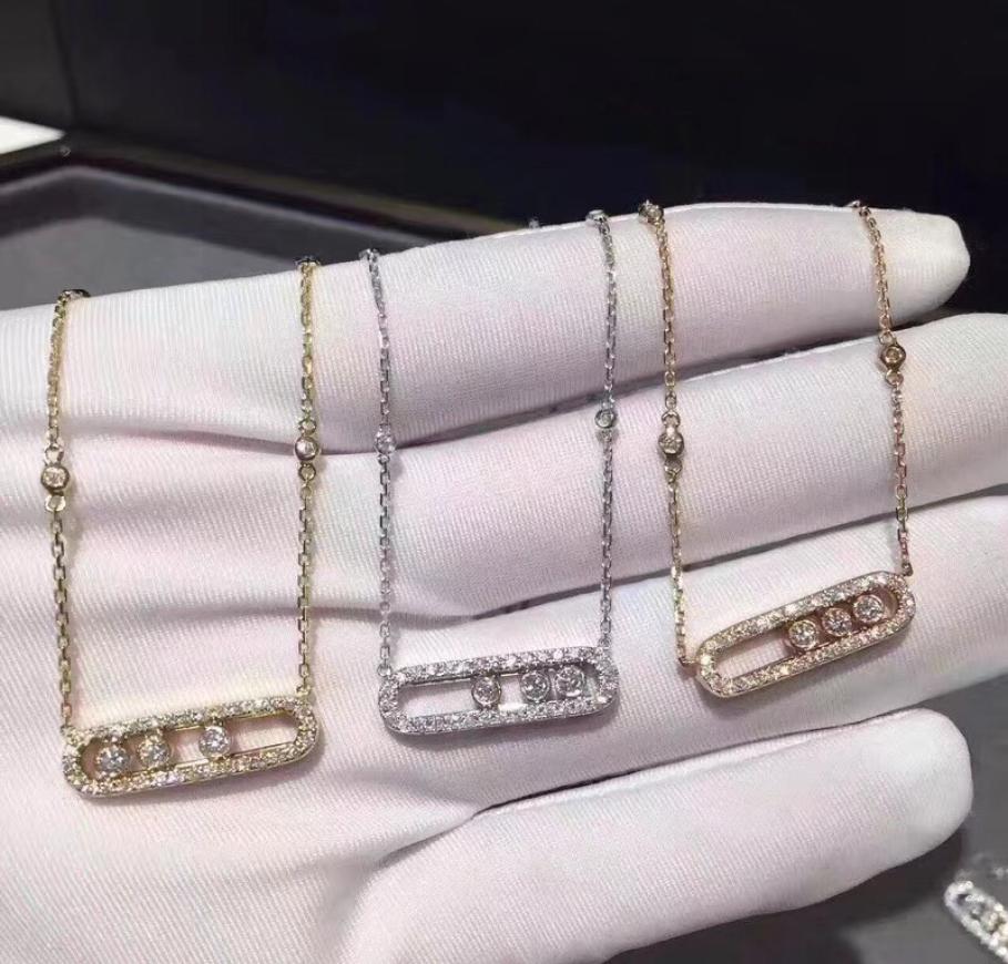 925 Sterling Silver crystal Slide Stone necklace charm three round drill move stone pendant famous brand jewelry silver7209540
925 Sterling Silver crystal Slide Stone necklace charm three round drill move stone pendant famous brand jewelry silver7209540