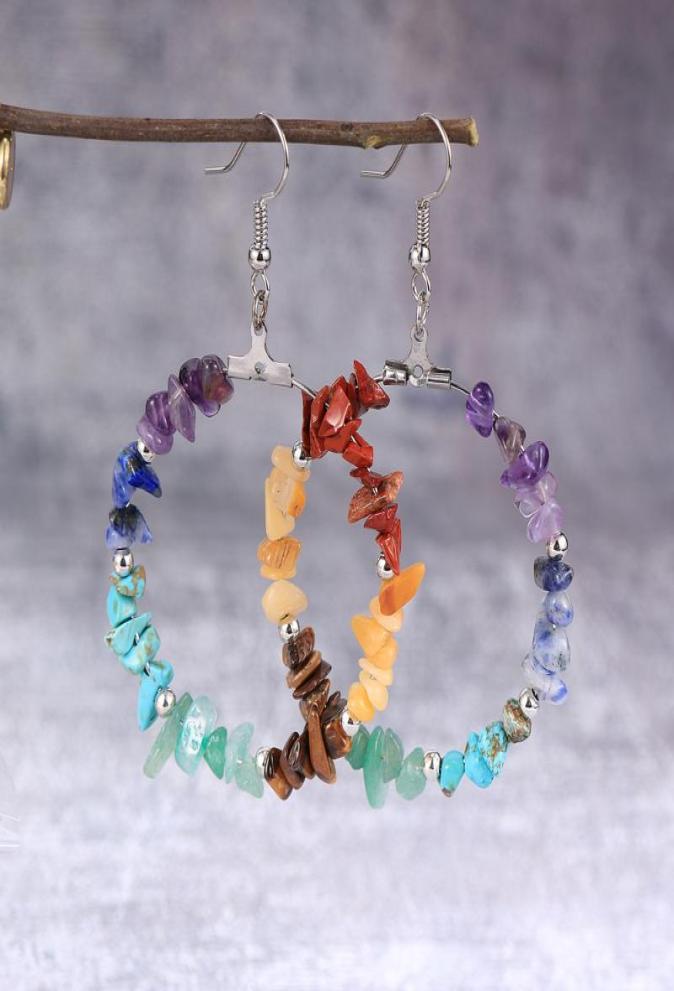 Women 7 Chakra Hoop Earrings Colorful Natural Stone Beads Big Circle Earring Fashion Jewelry Earring Hoops For Women Girls4010066
Women 7 Chakra Hoop Earrings Colorful Natural Stone Beads Big Circle Earring Fashion Jewelry Earring Hoops For Women Girls4010066
