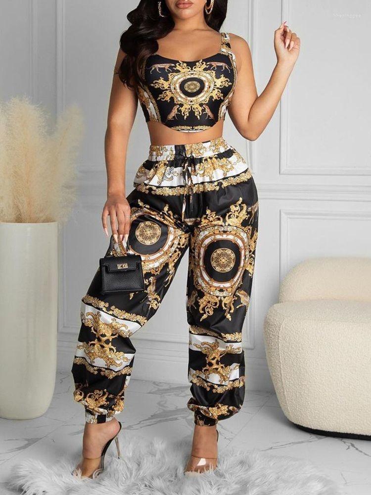 Women' Two Piece Pants Fashion 2023 Summer Women Black Clubwear Suit Sets Sleeveless Scarf Print Crop Top & High Waist Casual Long Set
Women' Two Piece Pants Fashion 2023 Summer Women Black Clubwear Suit Sets Sleeveless Scarf Print Crop Top & High Waist Casual Long Set