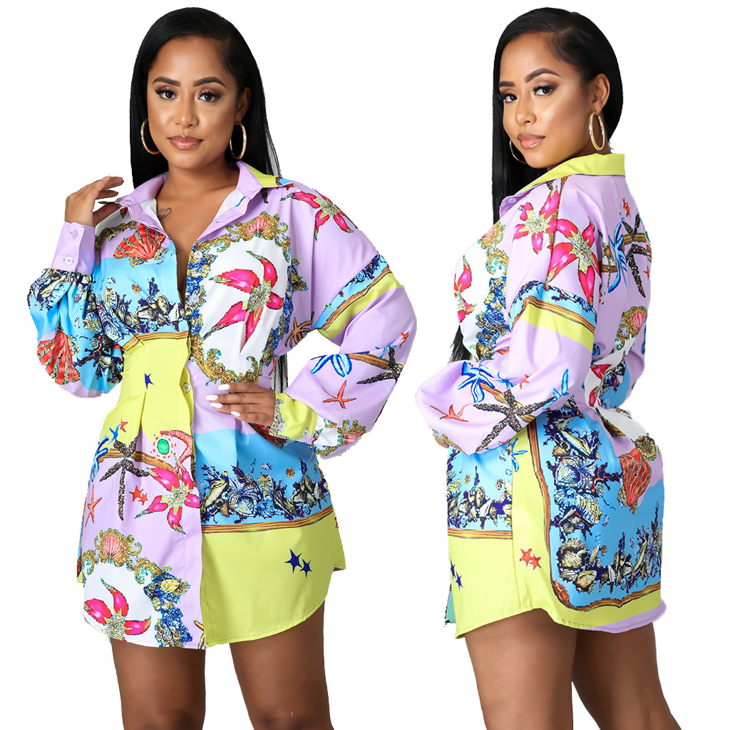 Women's Shirts Dresses Fashion Clothing Business Commuting Style Designer Starfish Print High Waist Casual Shirt for Female Dress, Pink
Women's Shirts Dresses Fashion Clothing Business Commuting Style Designer Starfish Print High Waist Casual Shirt for Female Dress, Pink