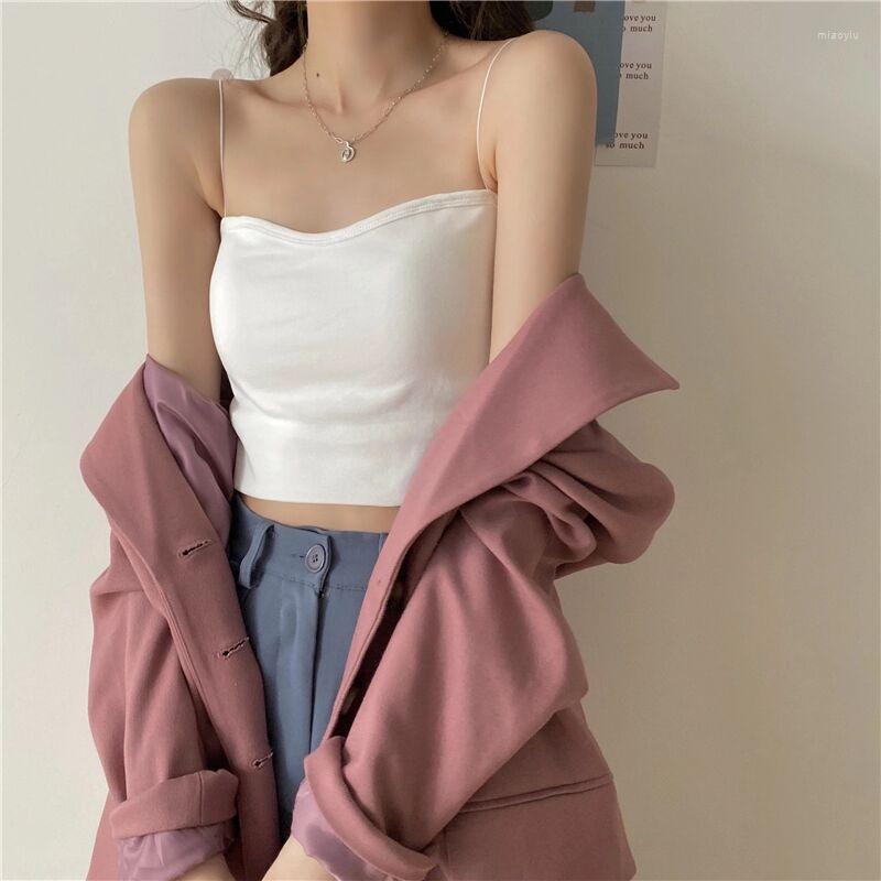 Women's Tanks Summer Bra Women Ice Silk Crop Top Seamless Tube Underwear Spaghetti Solid Padded Bralette Sleeveless Vest Camisole, Black
Women's Tanks Summer Bra Women Ice Silk Crop Top Seamless Tube Underwear Spaghetti Solid Padded Bralette Sleeveless Vest Camisole, Black
