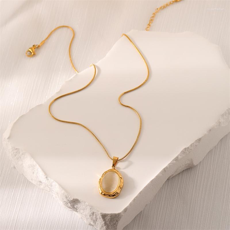 Pendant Necklaces White Opal For Women Stainless Steel Oval Bead Clavicle Chain Necklace 2023 Trend Vintage Choker Fashion Jewelry
Pendant Necklaces White Opal For Women Stainless Steel Oval Bead Clavicle Chain Necklace 2023 Trend Vintage Choker Fashion Jewelry