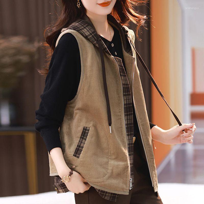 Women's Vests 2023 Spring Autumn Women's Corduroy Stitching Short Vest Coats Female Korean Loose Jacket Ladies Casual Waistcoat Coat, Khaki
Women's Vests 2023 Spring Autumn Women's Corduroy Stitching Short Vest Coats Female Korean Loose Jacket Ladies Casual Waistcoat Coat, Khaki