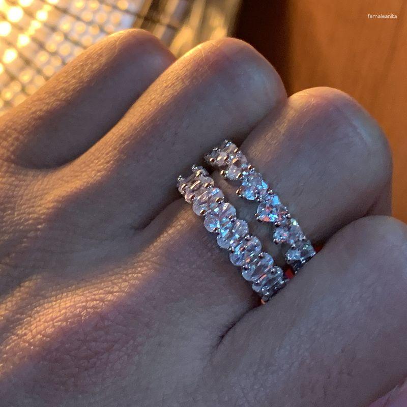 Cluster Rings Stunning Lady Ring 925 Sterling Silver Heart& Oval Cubic Zirconia Engagement Wedding Band For Women Bridal Jewelry
Cluster Rings Stunning Lady Ring 925 Sterling Silver Heart& Oval Cubic Zirconia Engagement Wedding Band For Women Bridal Jewelry