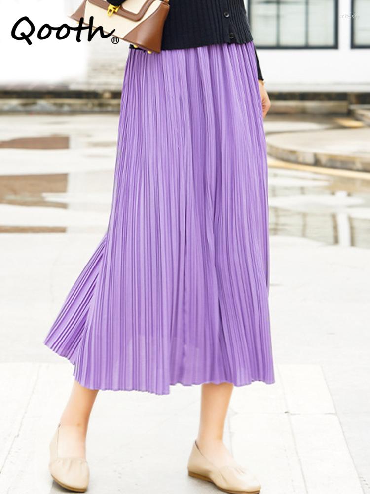 Skirts Qooth Women Spring Summer Solid Color Pleated Skirt Elegant High Waist Mid-length Long A-line QT2011, Black
Skirts Qooth Women Spring Summer Solid Color Pleated Skirt Elegant High Waist Mid-length Long A-line QT2011, Black